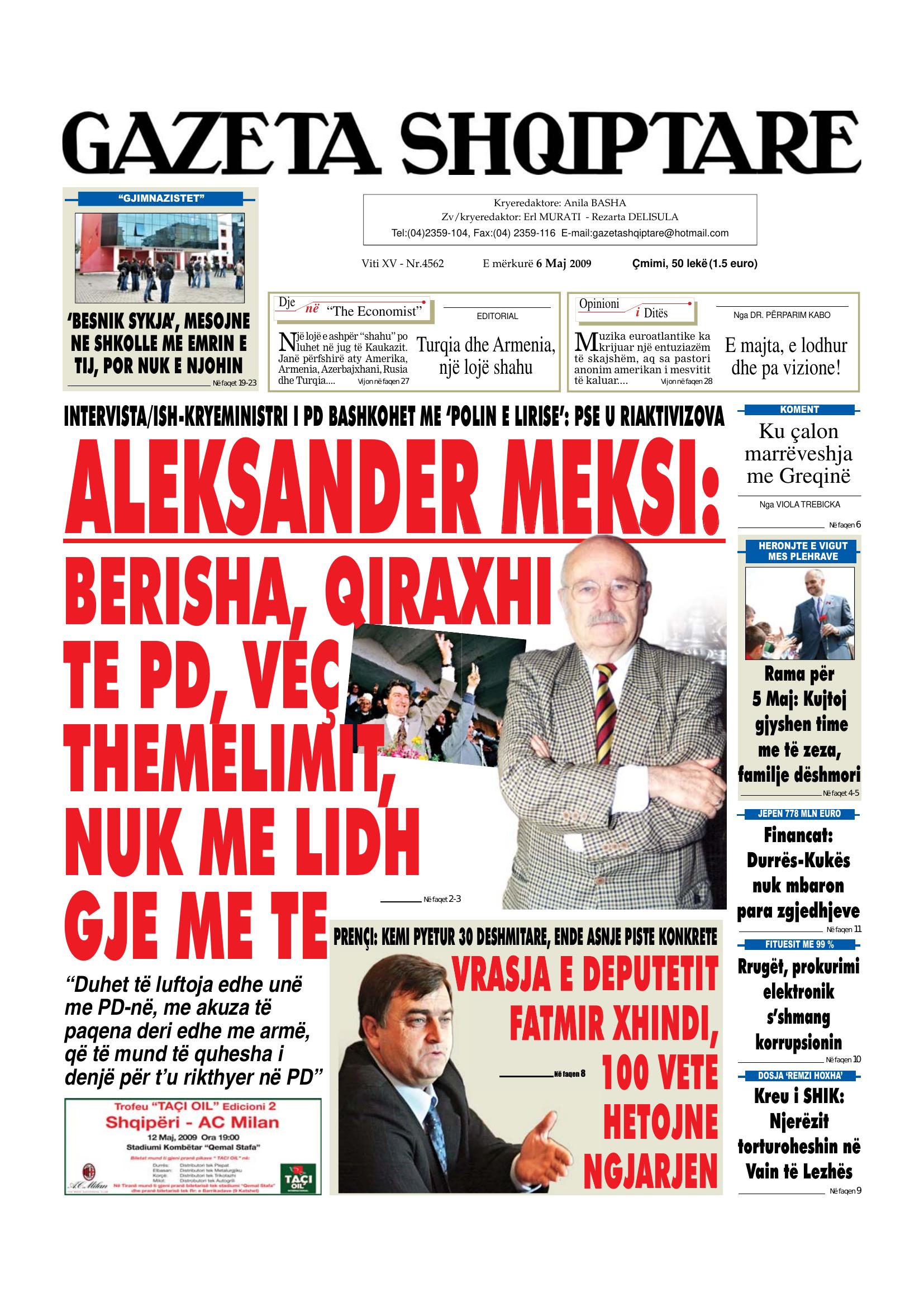Gazeta Shqiptare 2009-05-06
